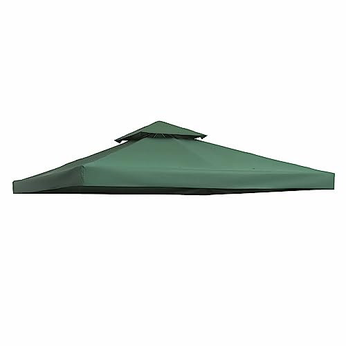 Telo Gazebo 3x3, con AIRVENT -MISURA UNIVERSALE- Tetto a 2 Livelli Di Ricambio, Pieghevole, Con Fori Drenaggio E Impermeabile, 180 g/㎡, Anti-UV 100%, PL, Installazione Facile, Verde