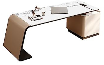 Laptop-Tisch Computertisch Moderne neue Boss-Büroschreibtisch- und Stuhlkombination aus minimalistischem High-End-Computer-Eckschreibtisch mit Felsplatte Arbeitstisch für das Heimbüro ( Color : Khaki