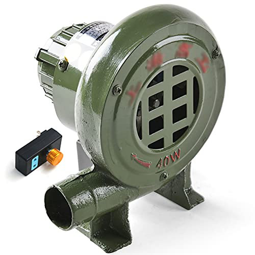 Soffiatore Elettrico per forgia da fabbro con regolatore, Ventilatore per Camino per Barbecue, soffiatore centrifugo per Barbecue (60 W)