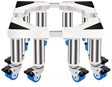 FFFDC Soporte para Lavadora Base Ajustable móvil Longitud/Ancho 41-65 cm Lavavajillas Estante Alto Universal Bandejas de Piso para contenedores de Plantas Exteriores Grandes 4/8/12 Rueda
