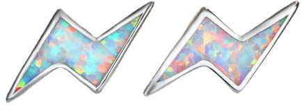 Orecchini a perno con opale fulmine placcati in oro bianco Bulloni cartilagine Piercing Orecchino a perno Gioielli alla moda Regali per donne ragazze Bff Orecchie sensibili Gioielli personalizzati
