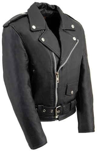 Milwaukee Leather Kids Uni-Sex Classic Leather Jacket - Biker Style - Medium