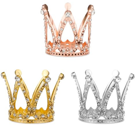 3pz Decorazioni per Torte a Forma di Corona, Decorazioni con Strass per Corone Nuziali e Reali