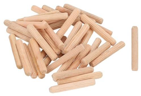 sourcing map 200 Stück 0,6 cm x 3,8 cm Holzdübelstifte, Holzdübel, Stangen, Möbel, Holzbearbeitung, gerillter Stift, Holzdübel geriffelt für Handwerk, DIY-Projekte