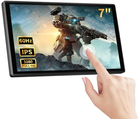 PeakDo - 7 inch Portable Touch Screen, Mini 1080P 60Hz USB C HDMI, Ultra Slim LCD Display, Lightweight, IPS Second Screen for Gaming, Work, PS5, Xbox, Switch