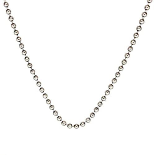 Reine helle kugelkette Halskette Mann s925 solide runde perlenkette Halskette Unisex jewerly Geschenk