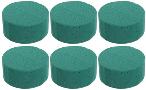 Yardwe Floral Foam Block Round Column Flower Arrangement Mud for Table Centerpiece Wedding Aisle Flowers Party Decor Strong Water Absorption 3.15 X 3.15 X 1.57 in 6 Pack