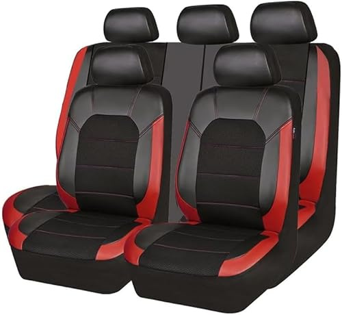 ThnikK Fundas Asientos Coche para Toyota Yaris 2011-2016, Cuero Delanteros Y Traseros Impermeable Cómodo Juegos De Cubreasientos Protector Interior Accesorios, Red