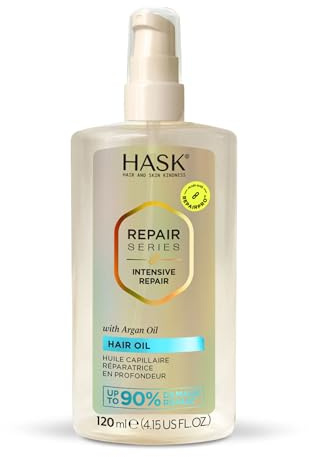HASK Intensive Repair Haaröl mit Arganöl & Vitamin E, repariert Schäden, spendet Feuchtigkeit, bekämpft Frizz, macht weich und verleiht Glanz, sulfatfrei, tierversuchsfrei, farbsicher - 120 ml