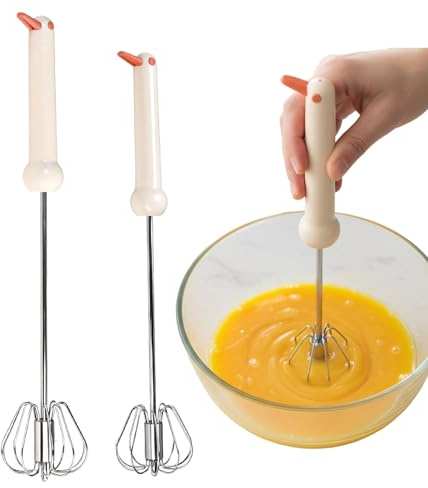 Batidor Manual Semiautomático de Acero Inoxidable, Herramienta de Cocina para Batir, Mezclar y Batir Huevos, Utensilio de Repostería para Hogar