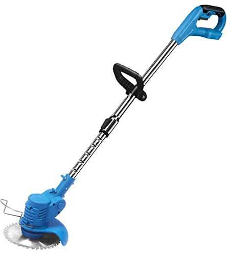 CCYLEZ Tagliaerba Elettrico Senza Fili Portatile Telescopico 21V Tagliaerba Elettrico 2 Pacchi 1500mAh Batteria Ricaricabile Caricatore Rapido Multifunzione Al Litio (BLUE2)