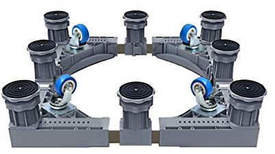 AYCDL Tumble Dryer Stand Trolley Heavy Duty Washing Machine Rollers Wheels Adjustable 45-60cm Fridge Base Bracket Telescopic Furniture Stand for Dryer,Filing Cabinet, Dishwashe,8 feet