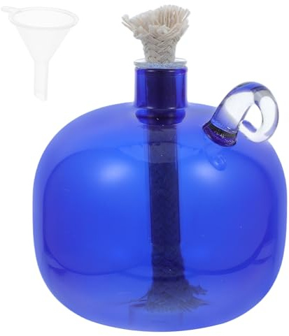 CONGARTENO Glas Öllampe aus Klarglas Wiederbefüllbar Runde Öllampe für Innenbereich Esszimmer Dekorative Flüssigkeitslampe