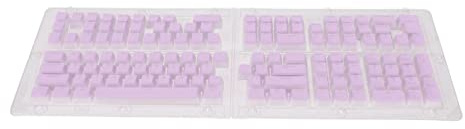 BONKZEBU Capuchons de Touches de Pudding PBT de Hauteur OEM, Injection Double Translucide, 129 Touches, Décoration de Clavier, pour Claviers Mécaniques, Conception Ergonomique (Violet)