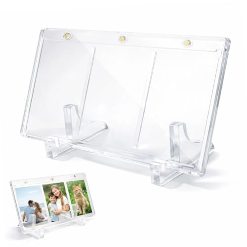 35PT Fundas Magnéticas Tarjetero Magnetic Card Holder Protección UV Transparentes Cartas Coleccionables Marco con 2 Soportes para MTG Deportes Fotos Tarjetas Béisbol Fútbol