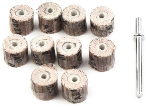 10 dischi lamellari con grana 80-600 per utensili rotanti con mandrino, mole abrasive, mole lucidanti, diametro del gambo 3 mm