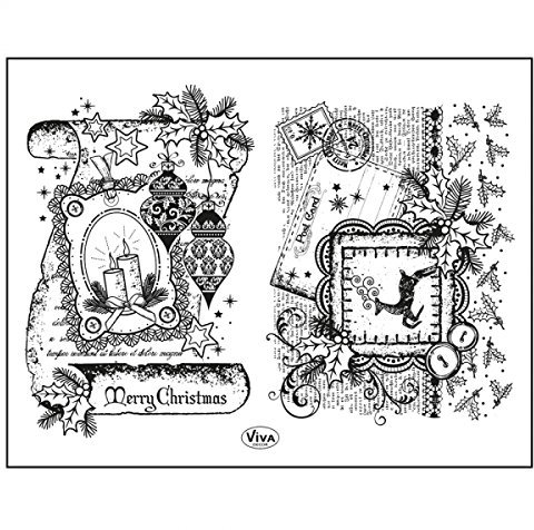 Viva Decor®️ Clear-Stamps (Schriftrolle Merry Christmas) Silikon Stempel - Prägung Stempel - DIY Dekoration stanzen - Stempel Silikon - DIY Stamp - Stempel Prägung - Made in Germany