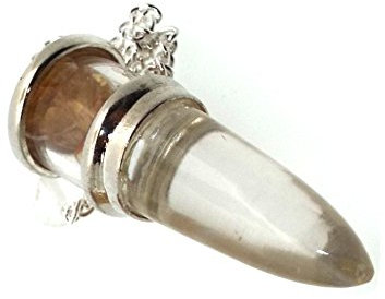Citrine and Quartz Gemstone Vial Capsule Pendulum
