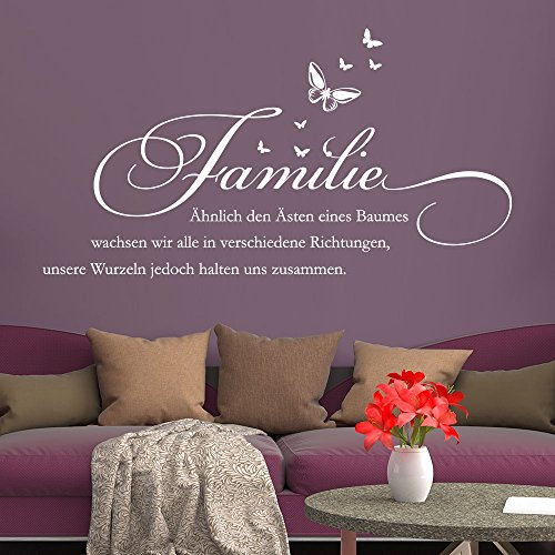 Wandtattoo Familie - Ähnlich den Ästen eines Baumes... (Farbe schwarz/Größe 60x32cm)