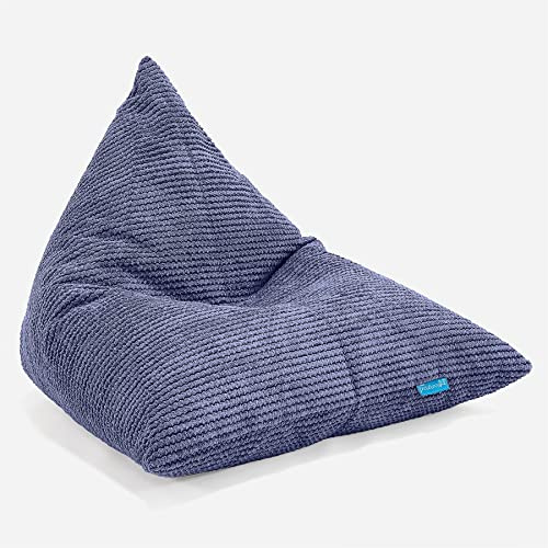Lounge Pug Kinder dreieckiger Sitzsack Gaming, Lila Pom-pom Waffelstof, Kinderzimmer, Wohnzimmermöbel