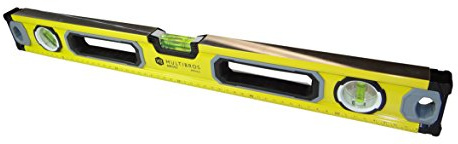MultiBros - Livella a bolla con magnete, per misurazione orizzontale, verticale e a 45°, Giallo