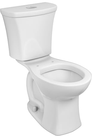 American Standard 204BA200.020 Edgemere Two-Piece Toilet Less Seat, Round Front, Dual Flush, White, 1.1-1.6 gpf