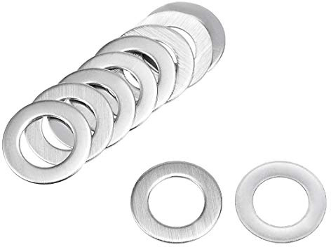 sourcing map Arandela plana de acero inoxidable 304 de 11 mm x 18 mm x 0,8 mm para tornillo