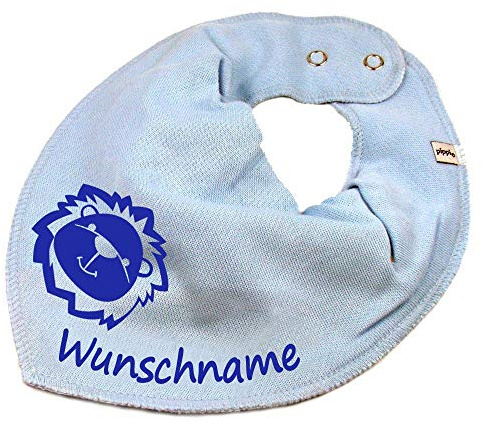 HALSTUCH mit Namen oder Text personalisiert für Baby oder Kind aus Baumwolle in Einheitsgröße Löwe