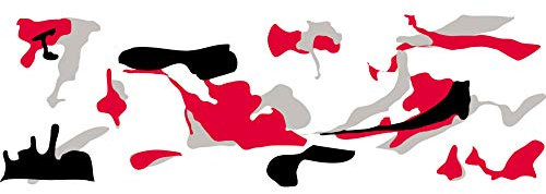 folimac 8,50€/m² Camouflage Autofolie Selbstklebend mit Luftkanäle Schwarz weiß Grau Rot #1402 (200cm x 152cm)