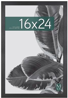 MCS Studio Gallery Cadre en bois noir 41x61 cm, vertical et horizontal, montage mural, grand cadre pour photo de portrait, cadre pour poster et peinture (Pack of 1)