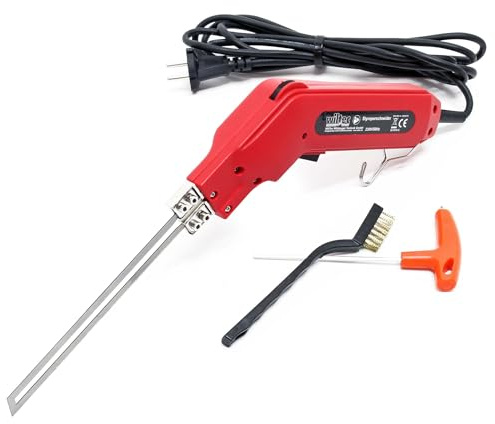 Wiltec Styroporschneider 200W, schnelles Aufheizen inkl. 200mm Klinge, für Styropor, Styrodur & Polystrol-Hartschaum Heißdrahtschneider bis 600°C