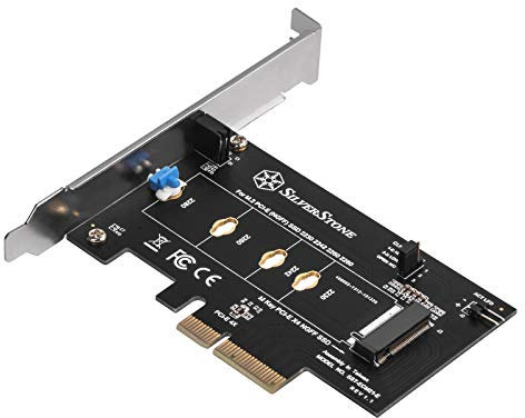 SilverStone SST-ECM21-E - Tarjeta de expansión PCI-E PCI-E x4 a M.2 (NGFF), diseño sin Tornillos, Compatible con PCI-E Gen. 4to