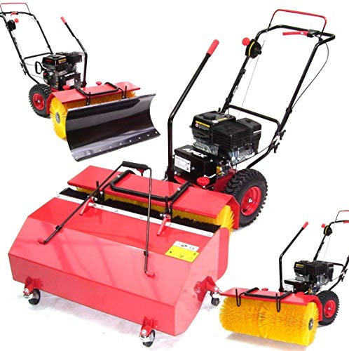 55737 Kehrmaschine 800mm Motorbesen + Schneeschild, Auffangbox