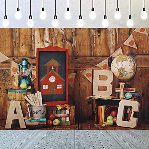 YongFoto 6x4ft Kindergarten Classroom Backdrop ABC Alphabet Vintage Wooden House Background for Photography Online Teaching Backdrop First Day of School Homecoming Children Photo Wallpaper