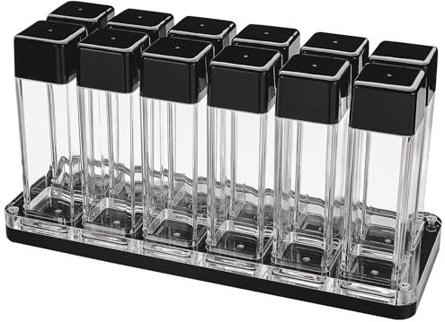 Normcore 12 Tube Coffee Cellars with Stand & Hopper - Single Dose Coffee Vaults - Espresso Bean Storage Set - One-Way Exhaust Valve - 25-28g Capacity
