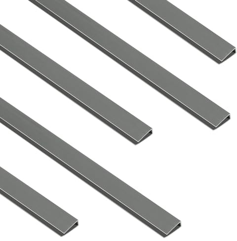 Sekey PVC Zaunschiene Abdeckprofil 5pcs x 1m, Schutzzubehör für PVC Sichtschutzmatte, 1 m/Wurzel, 5er Set, Grau