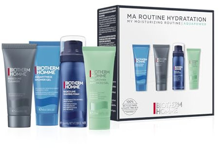 Biotherm Homme Aquapower Starter Kit Gesichtspflegeset, Aquapower Advanced Gel 20ml, Aquafitness Duschgel 40ml & Basic Line Shaving Foam 50ml