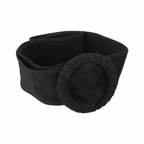 FrasiBags Breiter Damengürtel aus Wildleder mit Ringschnalle, Damen-gürtel aus Wildleder, hoher Damengürtel Leder, Gürtel Damen Leder, hergestellt in Italien, Schwarz, Einheitsgröß
