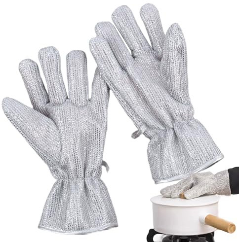 Xistuoz Wiederverwendbare Geschirrspül-Reinigungshandschuhe - 2 Stück wärmeisolierende extra lange Haushaltshandschuhe,Multifunktionales Küchenreinigungszubehör zum Abwischen von Töpfen und Pfannen