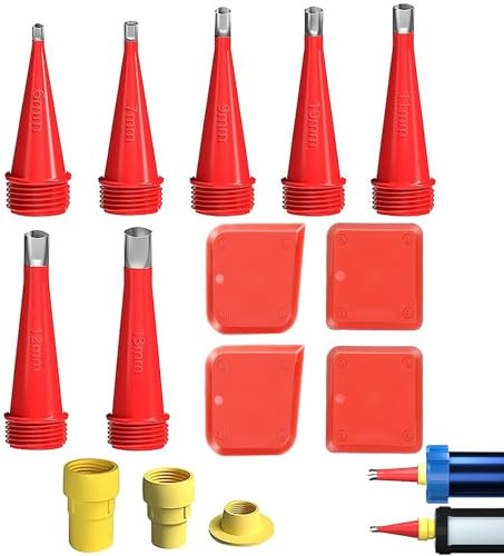 Edelstahl Düsen Silikonspritze, Gummidüse Werkzeug Kit Edelstahldüsen Abdichten Düsen, Silikon Spitzen Düse Dichtungsfinisher Zum Füllen Von Lücken für In Küchen, Fenstern, Badezimmern