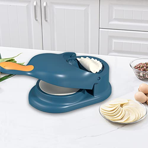 Dumpling Maker 2 in 1 Ravioli Maker Pelmeni Form, Teigtaschenformer Ravioli Former, Teigtaschen Maschine Ravioli Ausstecher, Pelmeni Maker Knödelmaschine Tortellini Maker Pelmeni Maschine (Blau)