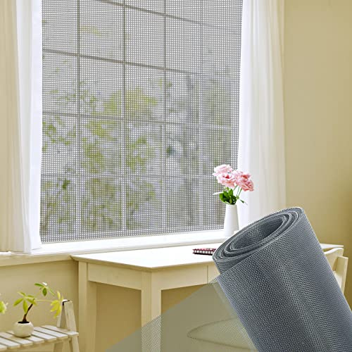 Moustiquaire Fenêtre Enroulable 200x350cm, Moustiquaire Porte Fenêtre Résistant aux UV Toile Moustiquaire pour Fenêtre pour Porte Rideaux Fenêtres, Gris