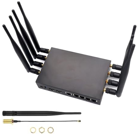 Domasvmd Stabiles Metallgehäuse für Banana PiR3 mit WLAN-Antennen, OpenSource-Router-Board, einfacher Zugang und verbesserte Stabilität, Open-Source-Router-Gehäuse