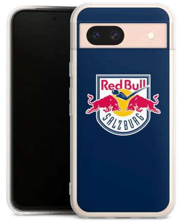 Silikon Hülle kompatibel mit Google Pixel 8 a Case transparent Handyhülle EC Red Bull Salzburg Offizielles Lizenzprodukt Eishockey