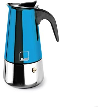 IBILI Moca Blue Espressomaschine, 10 Tassen, 460 ml, Edelstahl, induktionsgeeignet