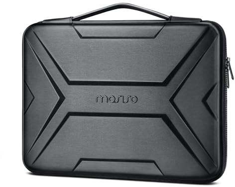 MOSISO 17–17,3 tum laptopväska med hårt skal, 17,3 tums laptopfodral vattentätt stötsäkert, kompatibelt med HP Lenovo Asus Acer MSI LG Jumper, konstnärligt geometriskt laptopfodral med handtag, svart