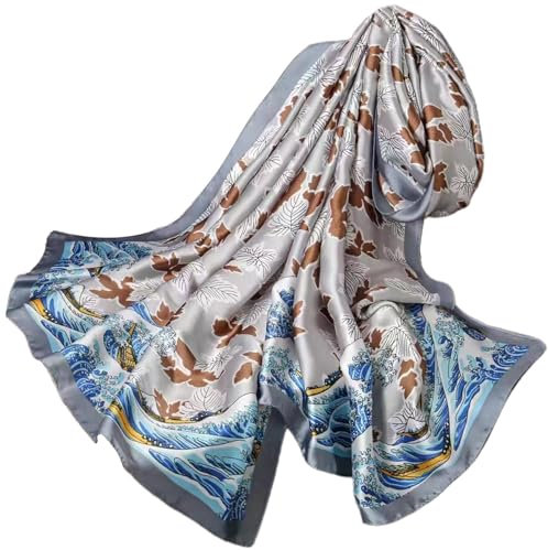 FAIRYGATE Schals für Damen Seidentücher 180x90cm Schal Weich Seidenschal Bandana Tuch Seiden Leicht Tücher Hals Kopftuch Decoration Headwear Stola Geschenk für Frauen 42038