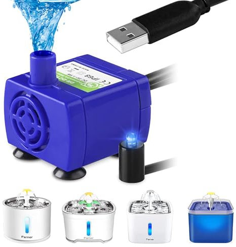Parner Pet Drinking Fountain Pump - Replacement Pump for Flower Cat Water Fountain 1.6L/2.4L/2.5L, Ultra-Quiet Low Power Consumption Motor Water Pump