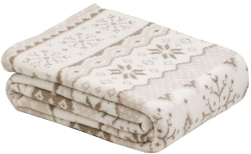 Gözze Wohndecke - Taupe - Creme - 150 x 200 cm - Polyester
