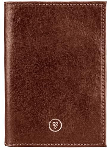 Maxwell Scott - Personalisierte Luxuriöse Reisepasshülle aus Leder für luxuriöse Reisen - Handgefertigt aus italienischen Vollnarbenhäuten - The Prato Cognac